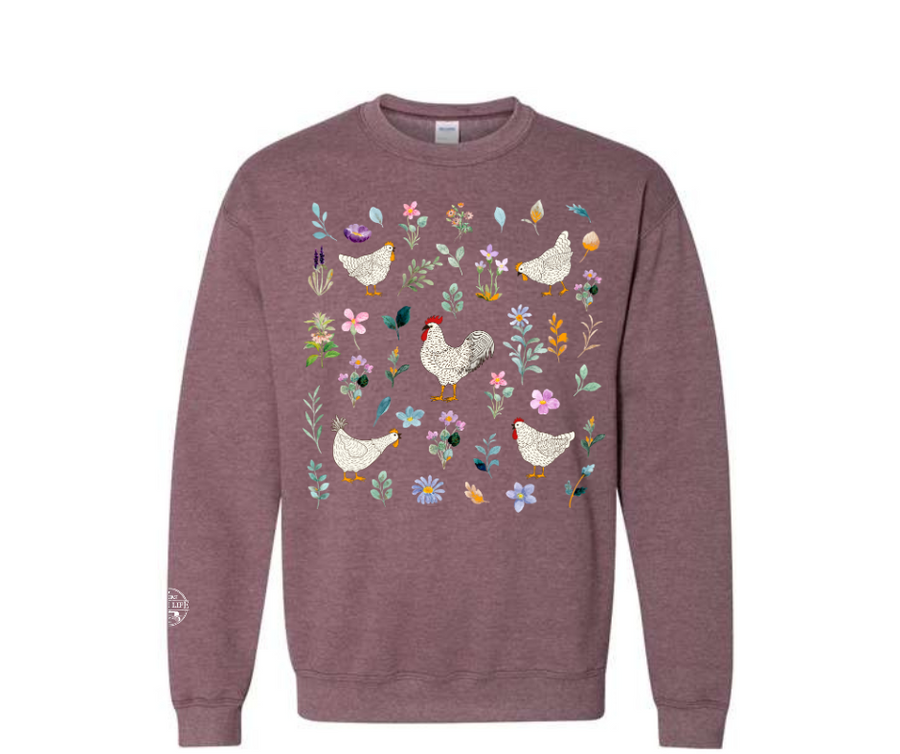 Chicken Flower Crew Neck