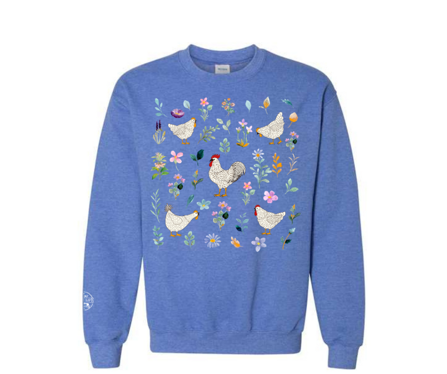 Chicken Flower Crew Neck